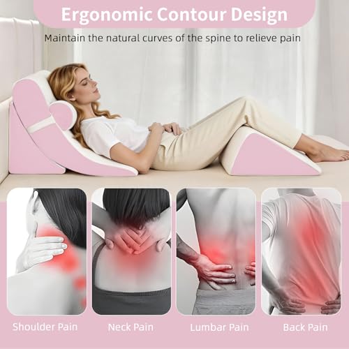 4-Piece Adjustable Orthopedic Wedge Pillow Set for Pain Relief