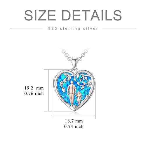 PROESS Father Daughter Necklace Sterling Silver Abalone Shell & Blue Opal Variation 02-04
