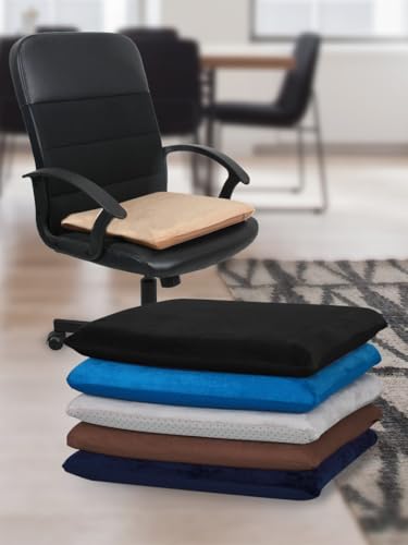 18x18 Square Memory Foam Chair Cushion - Non-Slip Velvet Seat Pad
