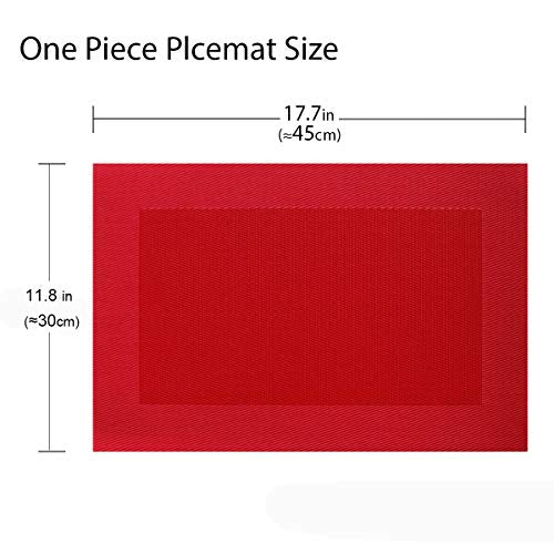 Washable PVC Vinyl Placemats - Heat-Resistant Dining Table Mats, Set of 4