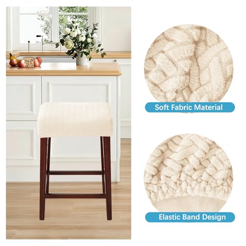 Bar Stool Covers Set of 4 | Stretchable Slipcovers for Kitchen