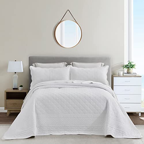 Oversized Cotton Bedspread King Size - Luxury Quilted Cover