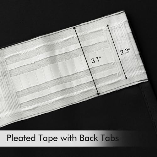 Thermal Blackout Curtains 52 x 96 Inch - Room Darkening Drapes (Set of 2)