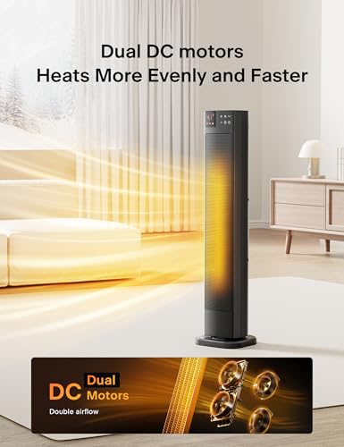 30-Inch Ceramic Tower Space Heater with Remote and Thermostat