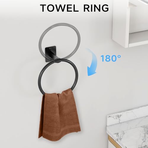 4-Piece Matte Black Bathroom Hardware Set - 24-Inch Towel Bar & Accessories