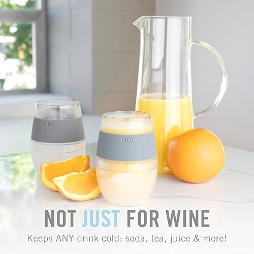 Insulated Stemless Wine Cooling Glasses - 8.5 oz Freezable Cups, Set of 2