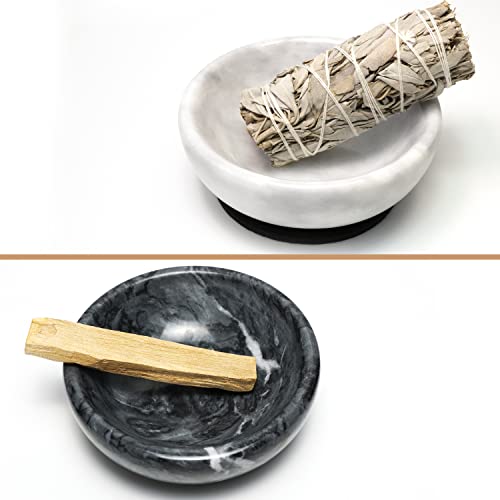 Natural Marble Incense Burner - Handmade Ash Catcher for Sticks & Sage