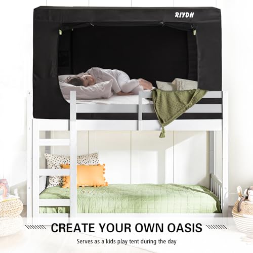 Indoor Blackout Bed Tent Canopy - Breathable Privacy Sleep Space with 3 Doors