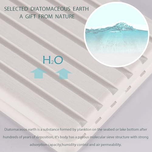 Water Absorbent Diatomite Stone Sink Tray - Fast-Drying Counter Mat, 2-Pack