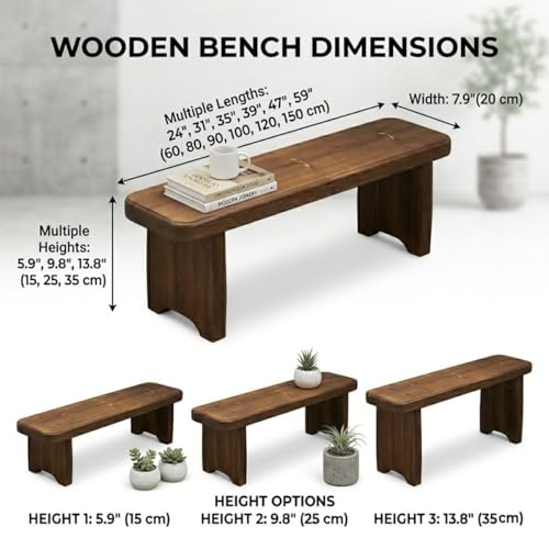 Solid Wood Entryway Bench, Rustic Farmhouse Shoe Bench for Hallway & Bedroom