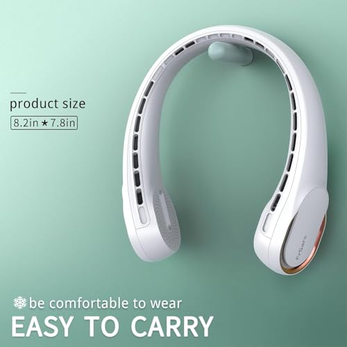 FrSara Portable Neck Fan, 4000mAh Bladeless Personal Fan with 360° Cooling