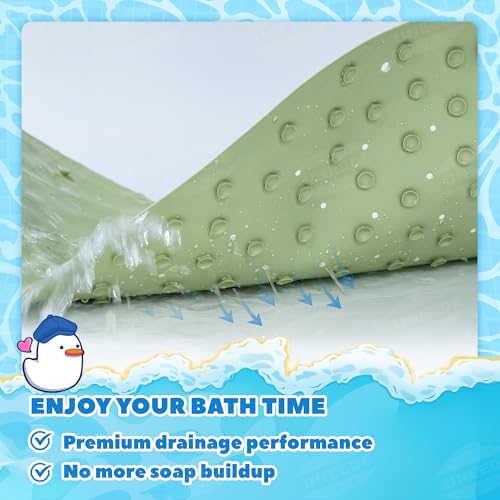 Non-Slip Rubber Baby Bathtub Mat - 30"x18" Frog Design Shower Mat