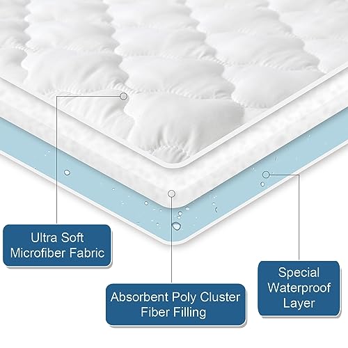 SPRINGSPIRIT Waterproof Full Mattress Protector - Quilted Fitted Pad
