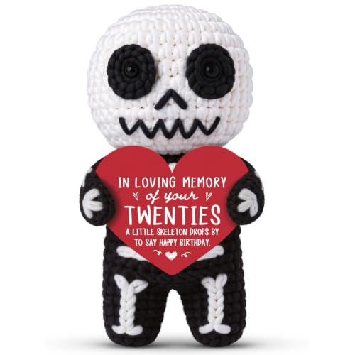 Handmade Crochet Skeleton 30th Birthday Gift - Funny Desk Decor