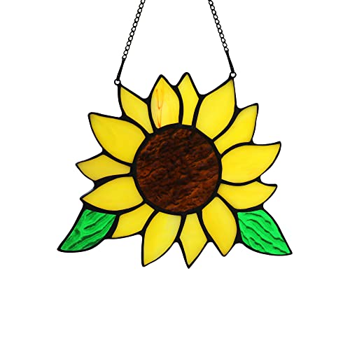 Handmade Sunflower Stained Glass Suncatcher for Window Decor