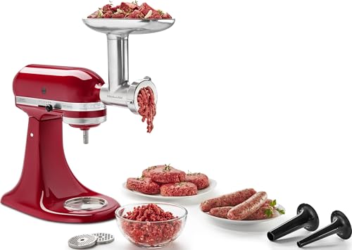 Metal Food Grinder Attachment Set for Stand Mixers with Sausage Stuffer Tubes