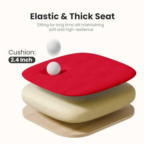 Ergonomic Mesh Office Desk Chair with Lumbar Support & Swivel - Red