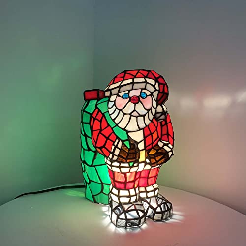 Bieye Santa Claus Table Lamp 7.75" x 9.25" x 13" Christmas Night Light with LED Bulb