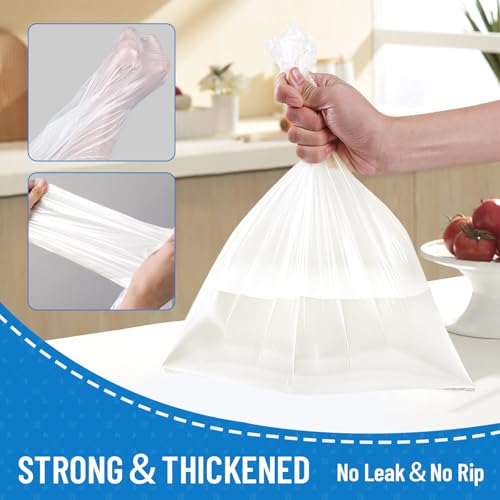 4 Gallon Small Trash Bags - 100 Count Unscented White Garbage Liners
