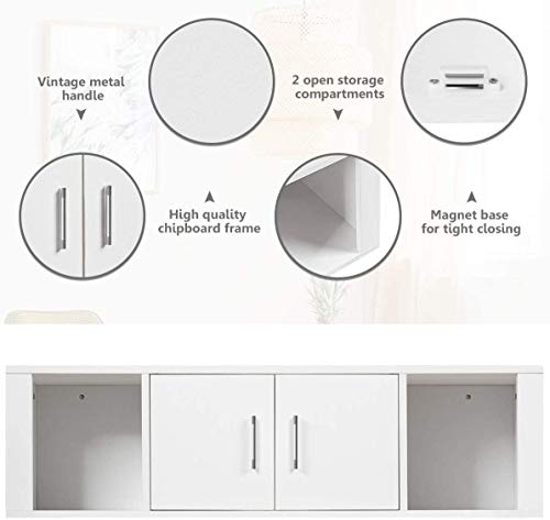 Wall-Mounted Floating Computer Desk and Storage Cabinet Set