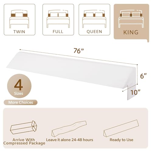 King Bed Wedge Pillow Gap Filler for Headboard - High-Density Foam