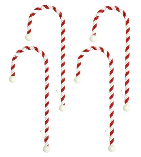Candy Cane Christmas Stocking Holder - Red and White Mantel Hanger