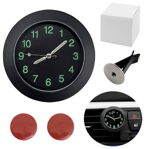 Mini Luminous Car Dashboard Clock with Vent Clip and Adhesive Base