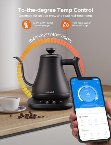 Smart Electric Gooseneck Kettle, WiFi Variable Temperature Tea Kettle, 0.8L