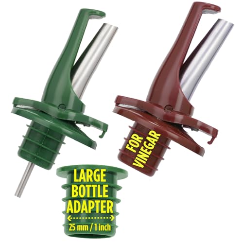 Poura Airtight Oil & Vinegar Dispenser Set | Drip-Free Kitchen Spouts