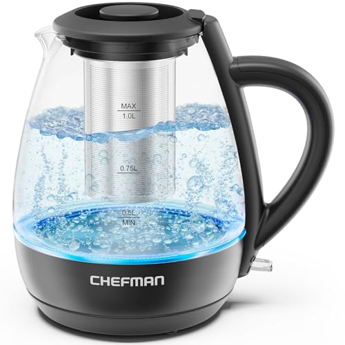 1L Electric Kettle with Tea Infuser – Compact Stainless Steel Hot Water Boiler
