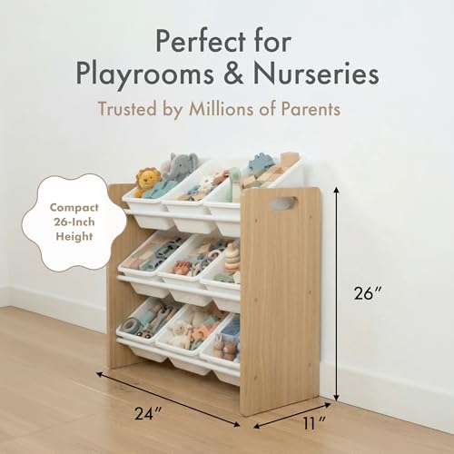 3-Tier Kids Toy Organizer with 9 Removable Bins & Anti-Tip Safety Kit