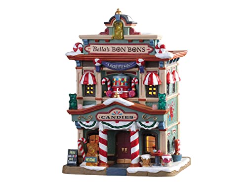 Lemax Bella's Bon Bons Lighted Village Building - Christmas Decor, Porcelain, 7.95x5.59x4.33 inches