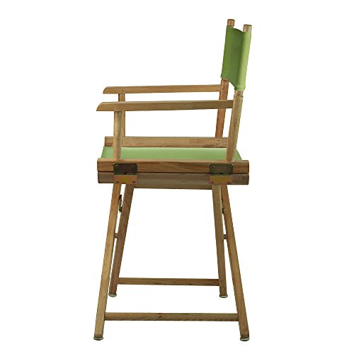 Classic 18-Inch Foldable Director Chair with Natural Wood and Lime Canvas