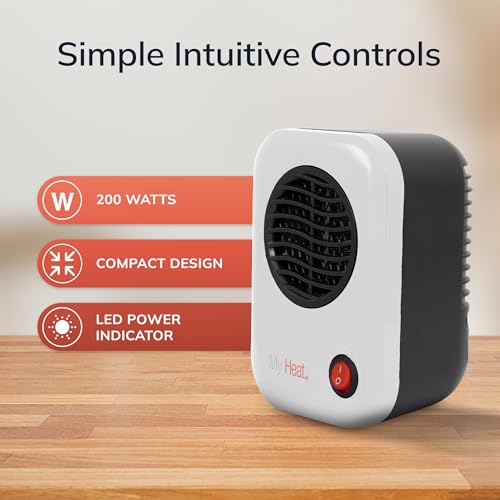 Compact Personal Space Heater White Mini Desktop Electric Heater