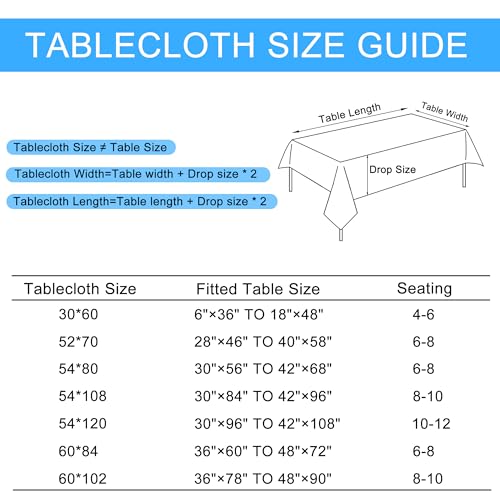 Beige Faux Linen Rectangle Tablecloth 54 x 80 Inch - Wrinkle Resistant