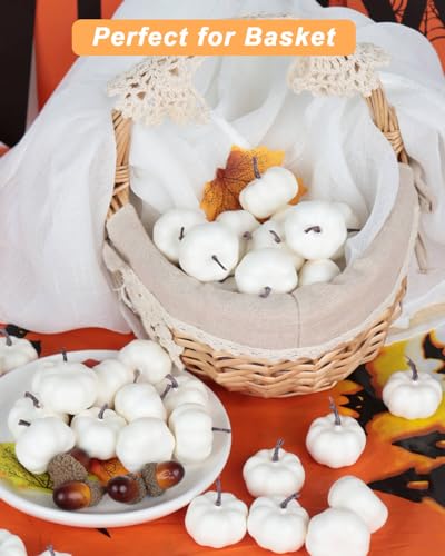 40-Piece Mini Artificial Foam Pumpkins for Fall and Halloween Decor