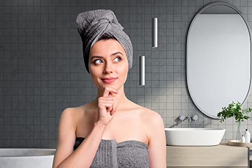Tens Towels 4-Piece Extra Large Cotton Bath Towels, 30x60 Dark Grey