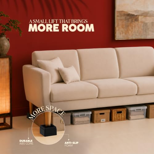 Adjustable Bed & Furniture Risers 2 Inch - Stackable Anti-Slip Pads 8-Pack