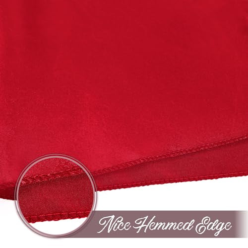 Eychei Red Satin Napkins 17x17 Inches - Set of 50 Elegant Table Linens