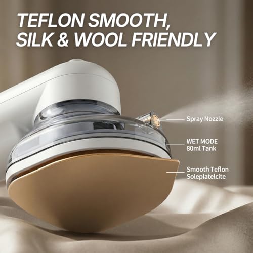 Cordless Handheld Travel Iron with USB-C Power Bank, Compact Spray Iron