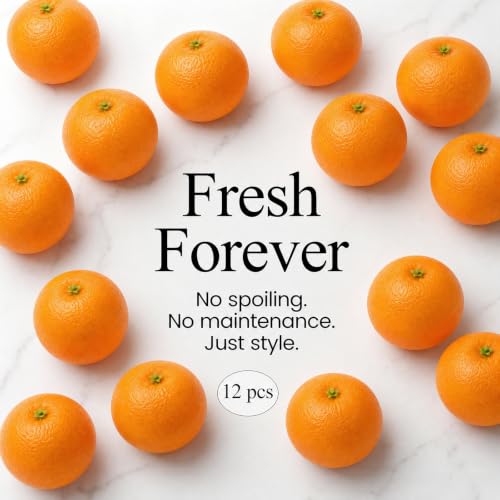 12PCS Artificial Oranges - Lifelike Faux Fruit for Home Decor