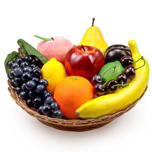 12 Pcs Artificial Fruit Set - Realistic Faux Fruits for Home Decor & Parties