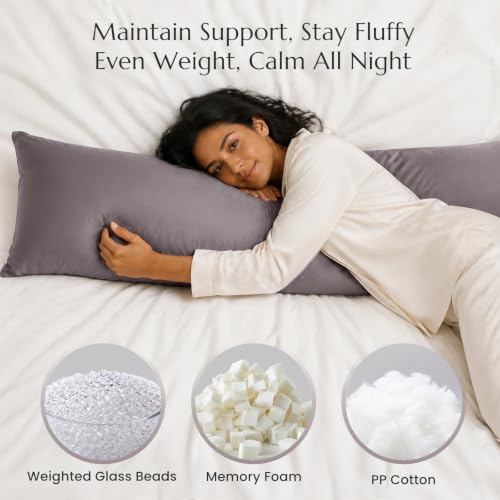 Cooling Weighted Body Pillow for Side Sleepers - 48" x 14"