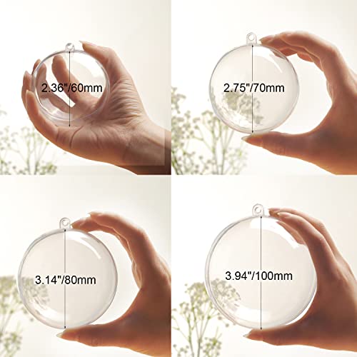 Clear Fillable Ornament Balls 80mm - Set of 10 DIY Craft Spheres