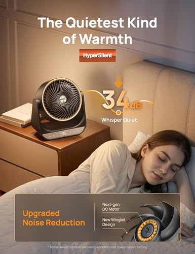 Oscillating Space Heater for Indoor Use with 3 Heat Settings