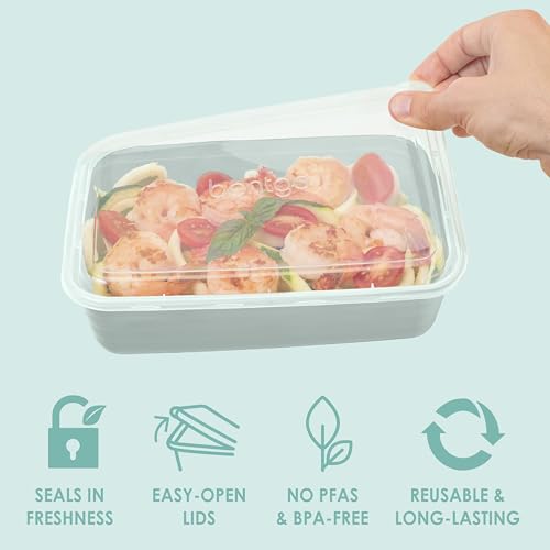 Bentgo Prep Meal Prep Containers with Lids, 20-Piece Set, 4-Cup Mint
