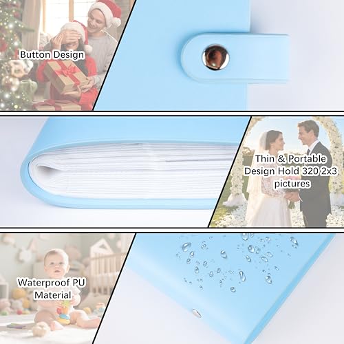 320-Pocket Photo Album for 2x3 Inch Instant Photos, PU Leather Cover