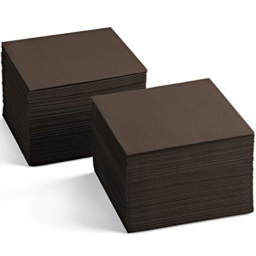 Servietto Brown Linen-Feel Disposable Cocktail Napkins 200-Pack 5" x 5"