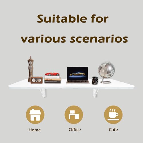 Wall Mounted Folding Table, 40" x 20" Wooden Laundry Folding Desk