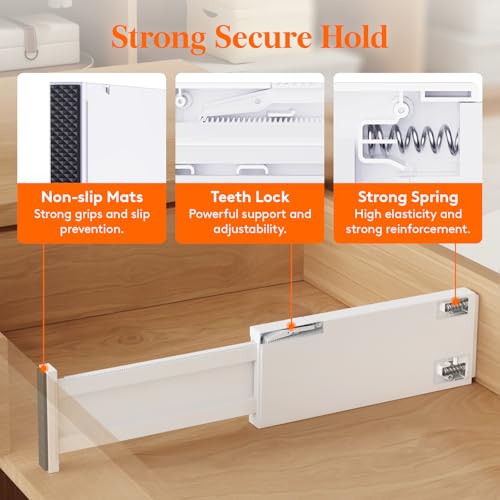 Adjustable Drawer Dividers 8 Pack Expandable Plastic Separators
